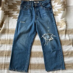 Levi's Women's High Rise Blue Distressed Jeans